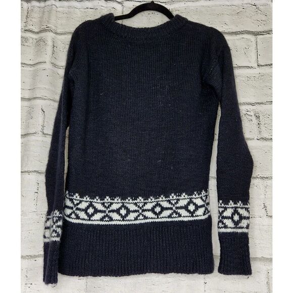Abercrombie & Fitch Women's Knitted Sweater Black Snowflake Size Large Fuzzy - Picture 2 of 7